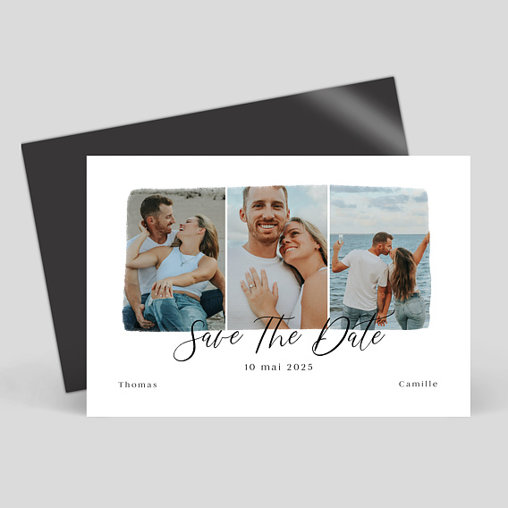 Magnet Save the Date Triptyque Romantique