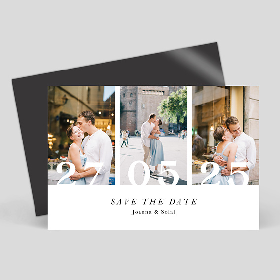 Magnet Save the Date Trois Photos