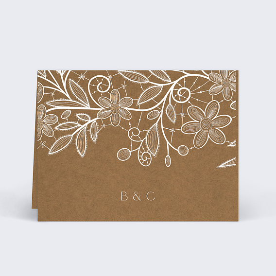 Marque Place Mariage Dentelle Kraft Ii Popcarte