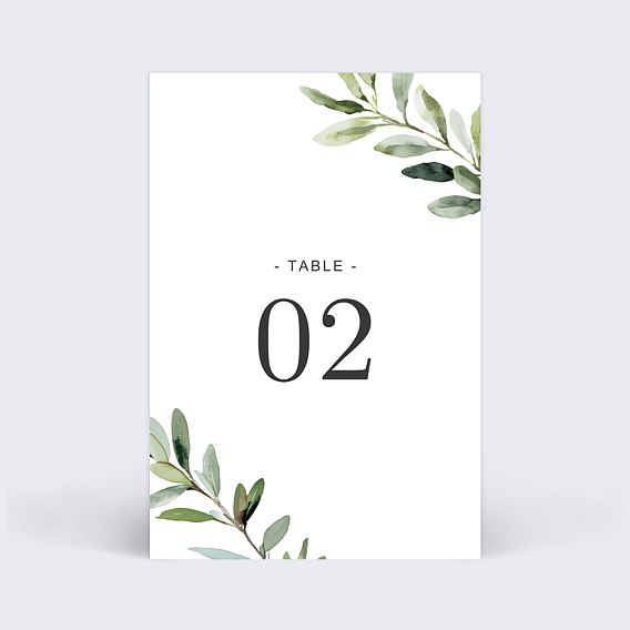 Marque-table mariage Végétal Classique
