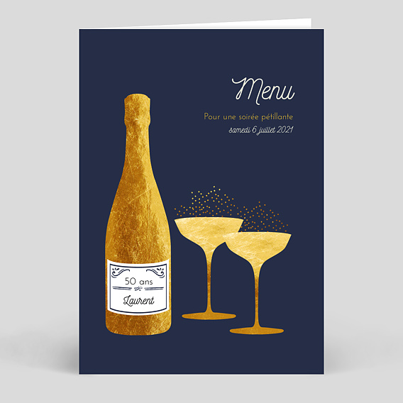 Menu Anniversaire Popcarte