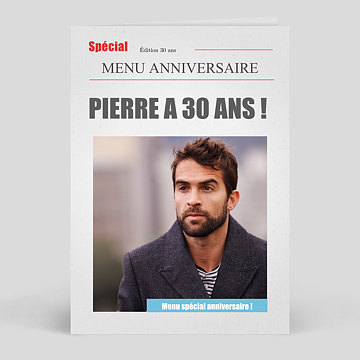 Menuanniversaire Journal Popcarte