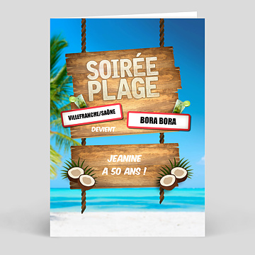 Invitation Anniversaire Plage 40 Ans