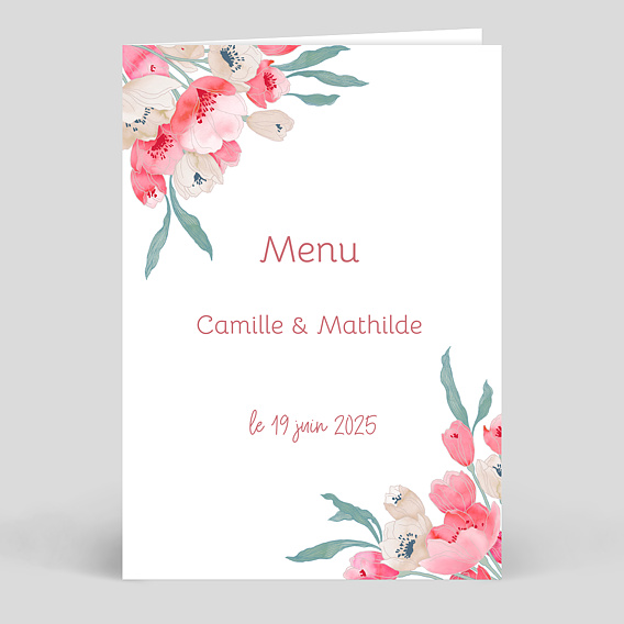 Menu Mariage Boheme Chic Popcarte