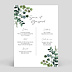 Menu Mariage Branche d'Eucalyptus Verso