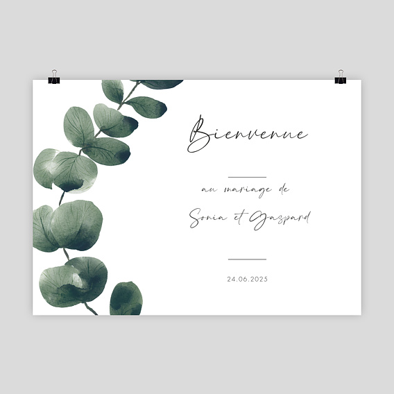 Panneau Mariage Branche d'eucalyptus