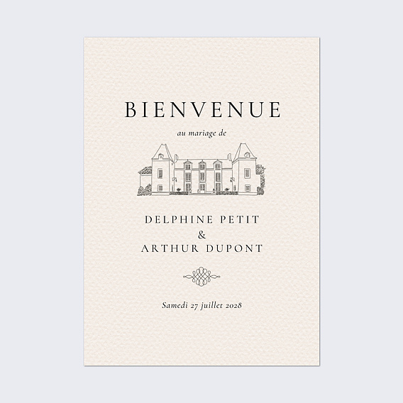 Panneau bienvenue mariage Domaine