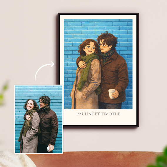 Poster famille Couple en manga