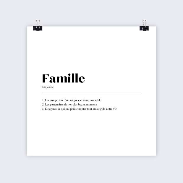 Poster Personnalis D Finition Famille Popcarte