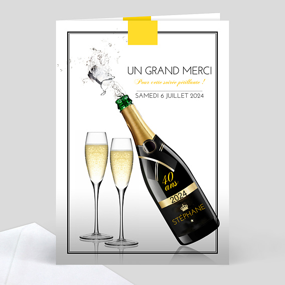 Invitation Anniversaire Champagne Popcarte