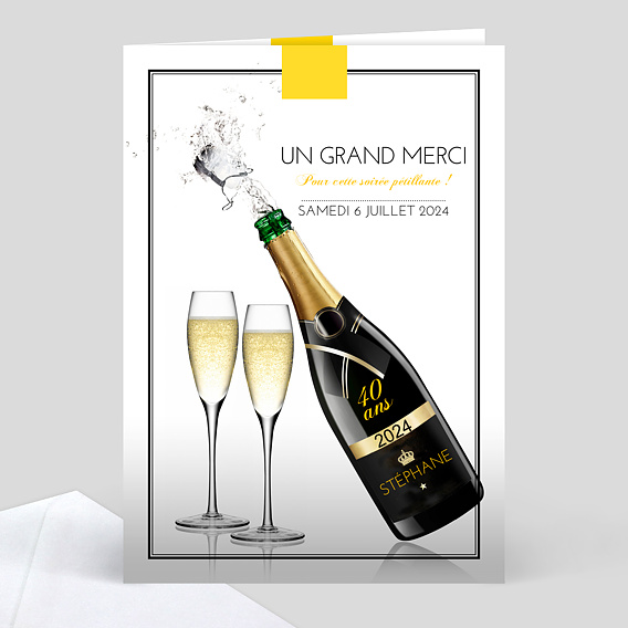 Remerciement Anniversaire Champagne Popcarte