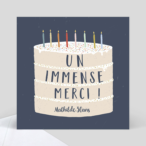 Remerciement Anniversaire Gateau D Anniversaire Popcarte