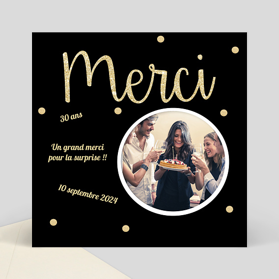 Remerciement Anniversaire Pois Chic Popcarte