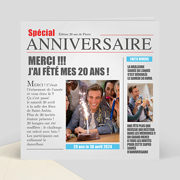 Invitation Anniversaire Carte Journal Multianniversaire Popcarte