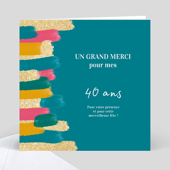 Remerciement Anniversaire Traits De Peinture Popcarte