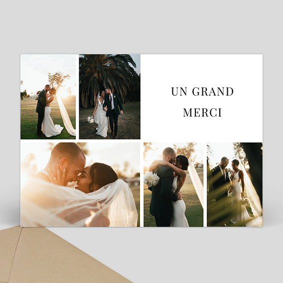 Carte Remerciements Mariage Joli Multi Popcarte