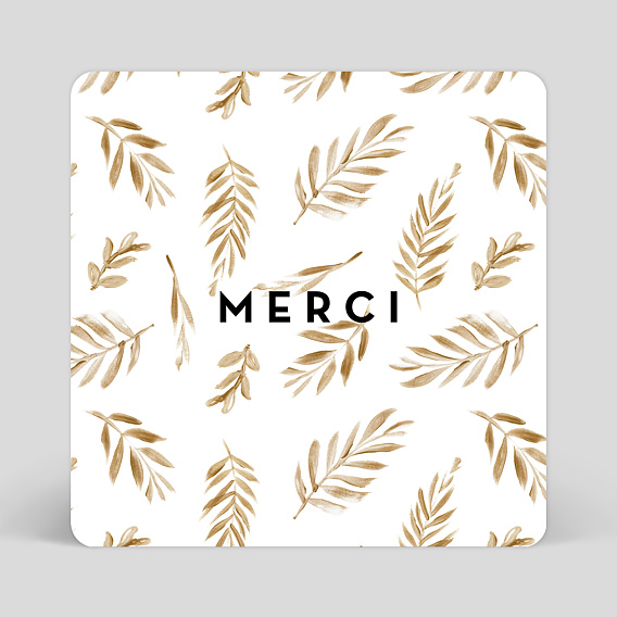 Carte remerciement mariage Golden Jungle