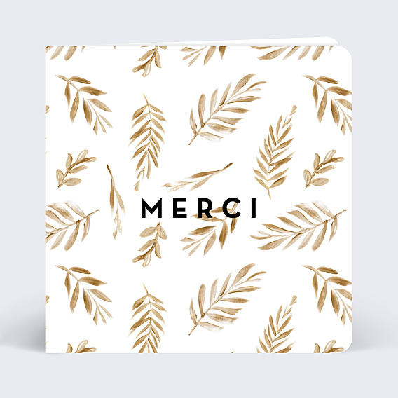 Carte remerciement mariage Golden Jungle