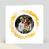 Carte remerciement mariage Dorure Couronne Photo Recto