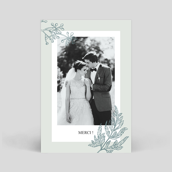 Carte remerciement mariage Botanic Wedding