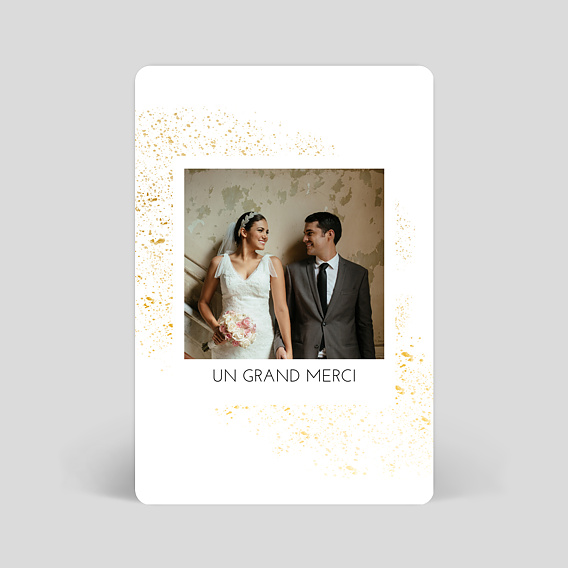 Carte remerciement mariage Poudre Ocre