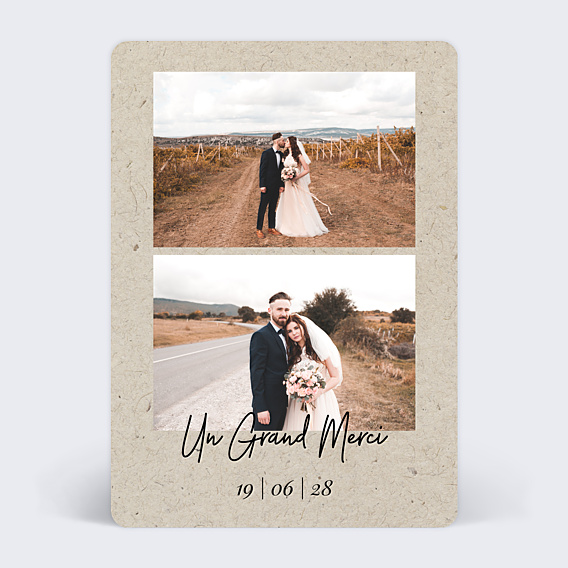 Carte remerciement mariage Esprit Chiné II