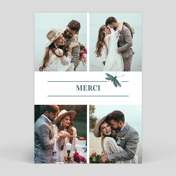 Carte remerciement mariage Badinage