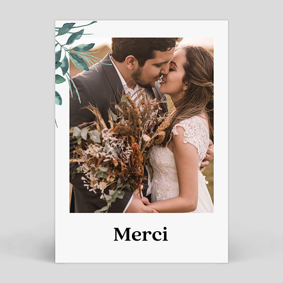 Carte remerciement mariage Luxe