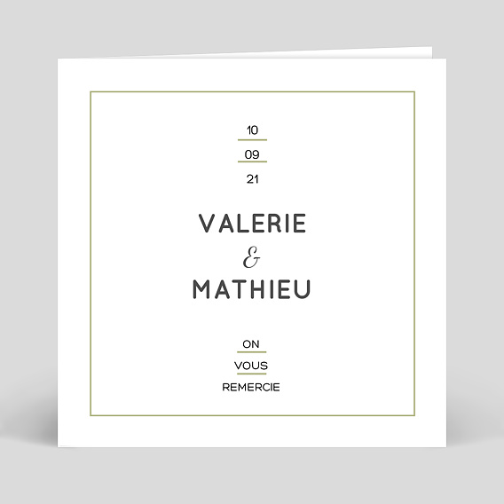 Carte remerciement mariage Graphique