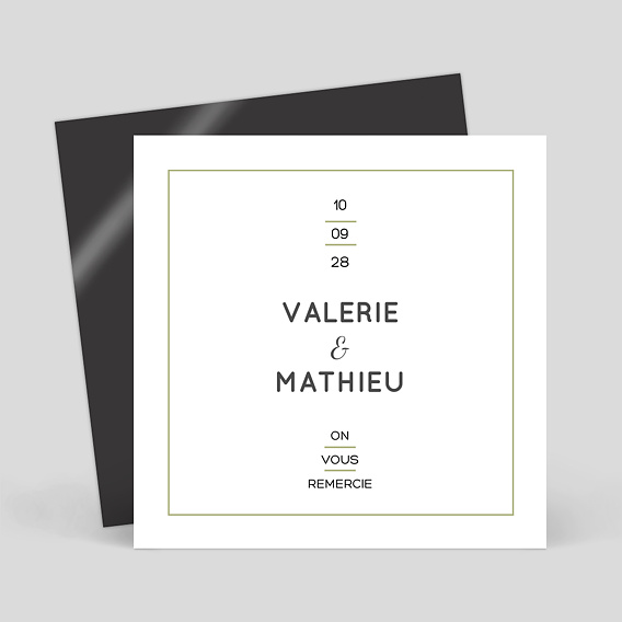 Carte remerciement mariage Graphique