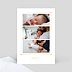 Carte remerciement naissance Dorure Cadre Chic Multiphotos