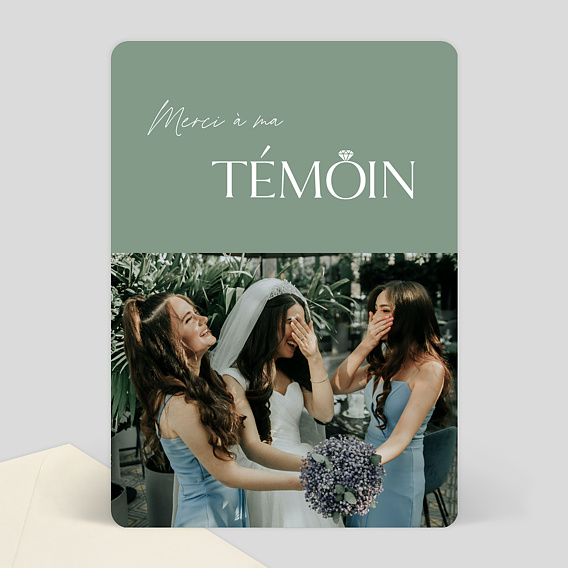 Carte remerciement mariage À ma Témoin