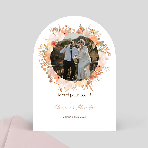 Carte remerciement mariage Flower of Fall