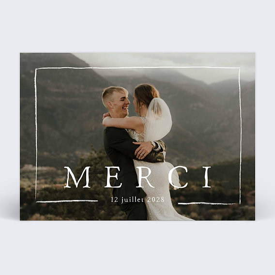 Carte remerciement mariage Joli Cadre