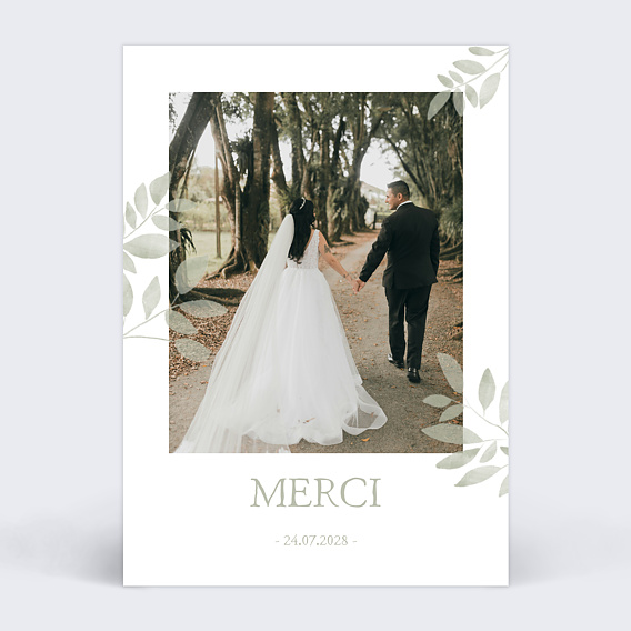 Carte remerciement mariage Jolis brins