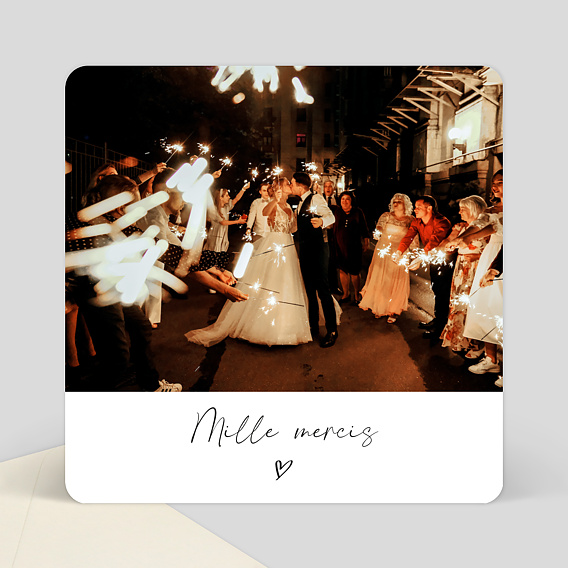 Carte remerciement mariage Moments Volés