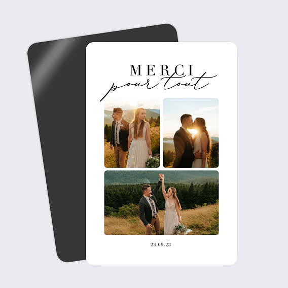 Carte remerciement mariage Grande Typo Merci