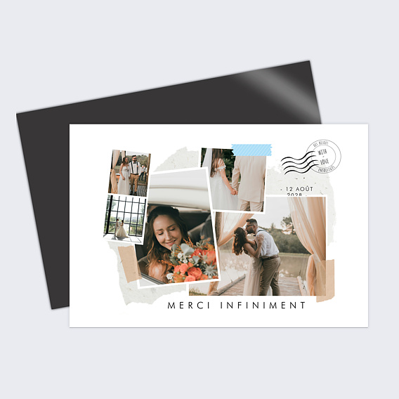 Carte remerciement mariage Scrapbooking