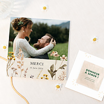 Remerciements mariage Bouquet Sauvage avec Graines