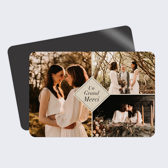 Carte remerciement mariage Champêtre Kraft