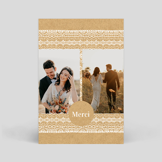 Carte remerciement mariage Fleurs des Champs