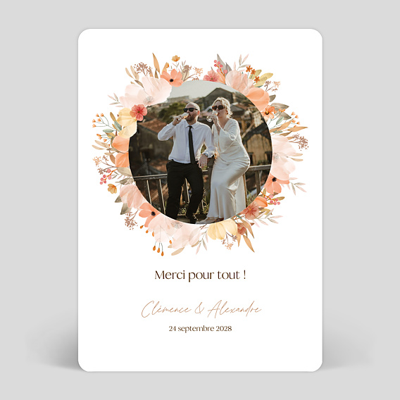 Carte remerciement mariage Flower of Fall