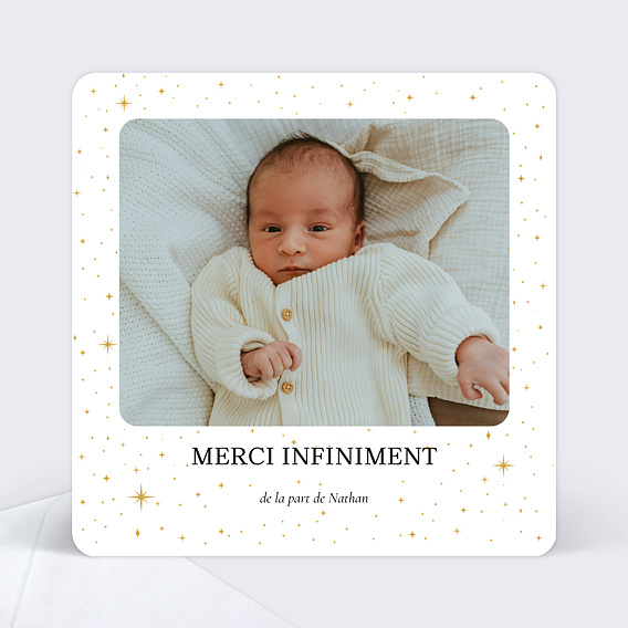 Carte remerciement naissance Bébé étoile