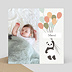 Carte remerciement naissance Panda ballons Recto