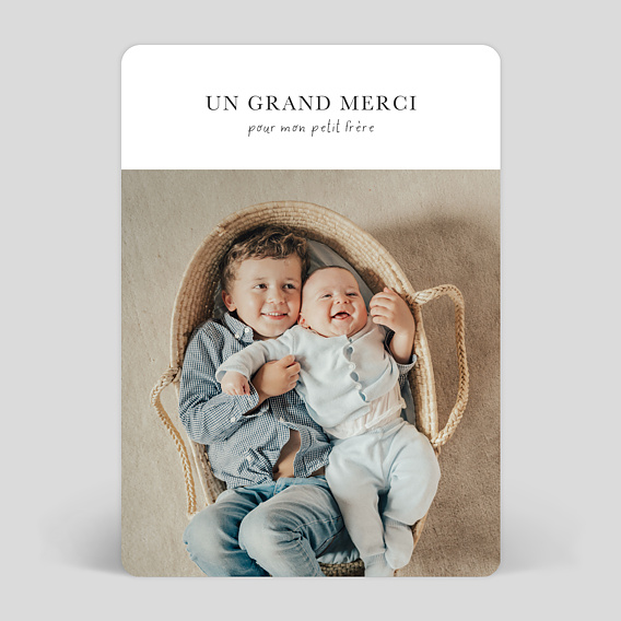 Carte remerciement naissance Fratrie