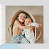 Carte remerciement naissance Découpe Polaroid Intérieur Droit