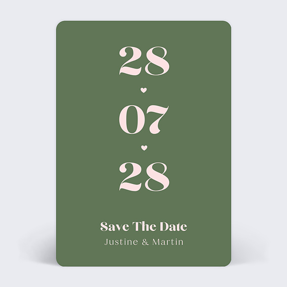 Save the date Date verticale sans photo