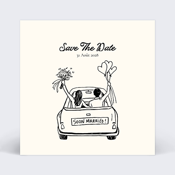 Save the date Voiture des mariés
