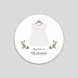 Stickers baptême Petite Robe Blanche Personnalisable