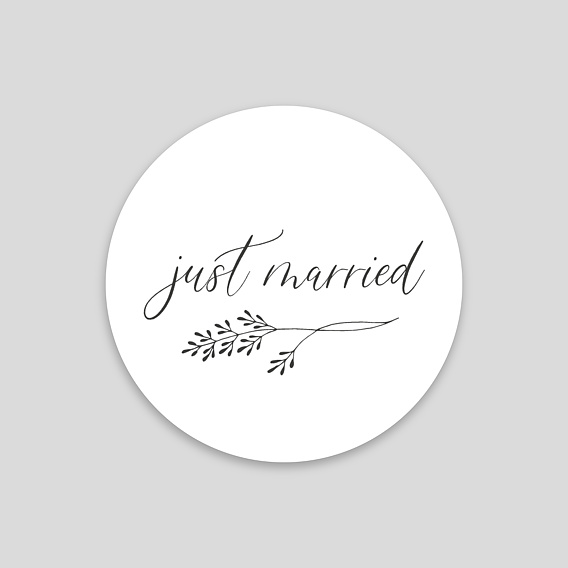 Sticker Mariage Just Married - Popcarte